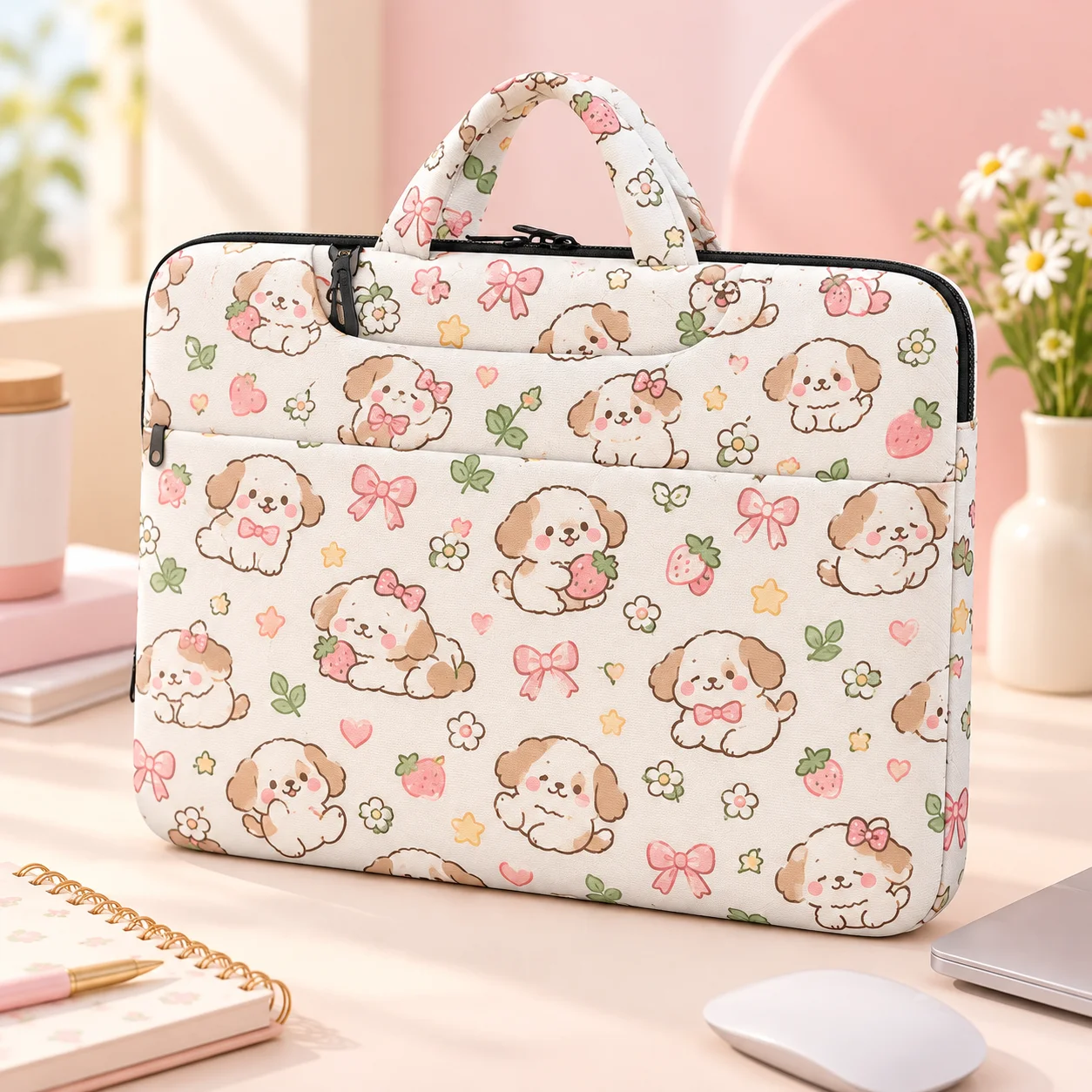 Custom Laptop Bag Personalized Computer Sleeve with Photo Print 290T Twill Carrying Case for Office Travel 13 14 15 Inch Laptop