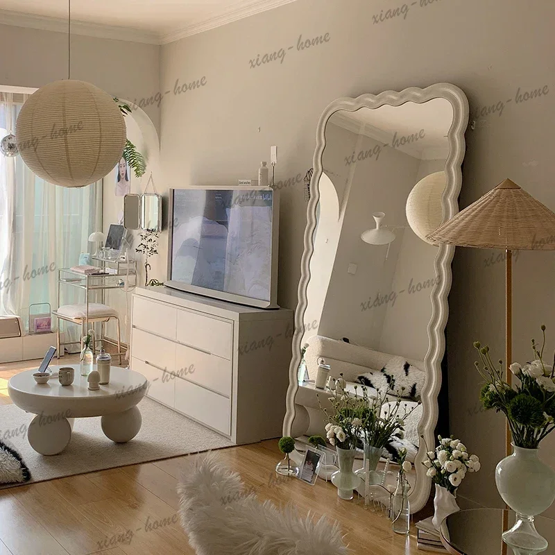 Best Sellers Elegant Luxury Wave Mirror 200cm Modern High-end Design Floor Mirror Alien Creativity Specchiera Da Pavimento Home