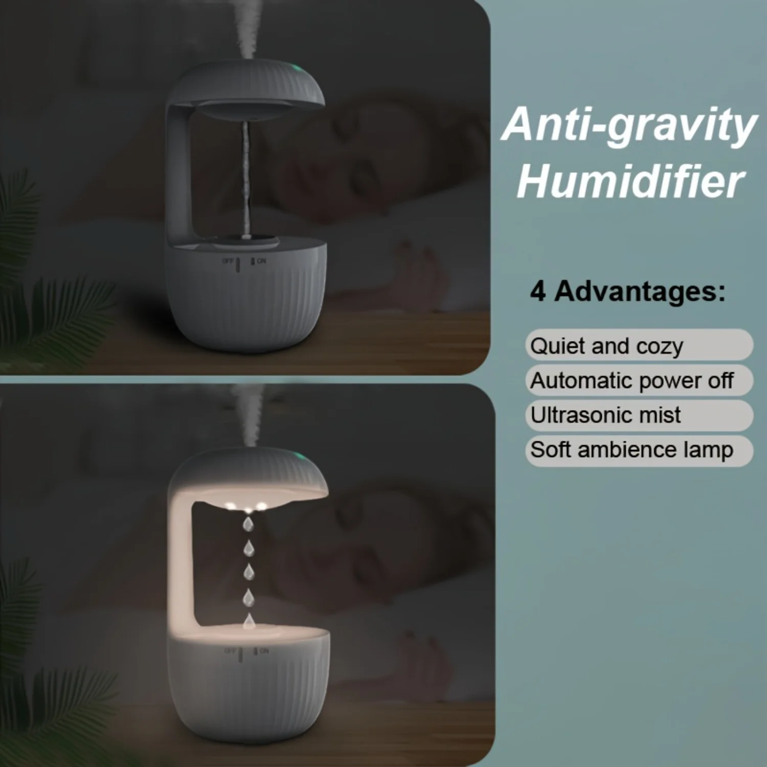 Anti-Gravity Humidifier Aromatherapy Machine with Night Light - Atmosphere & Health Enhancer for Christmas, New Year, Birthday, 