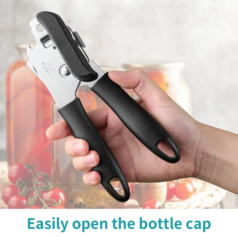 Stainless Steel Can Opener, Manual Multipurpose Professional Grip Opener for Cans, Jars, Tins, Bottle, Kitchen Tools Accessories