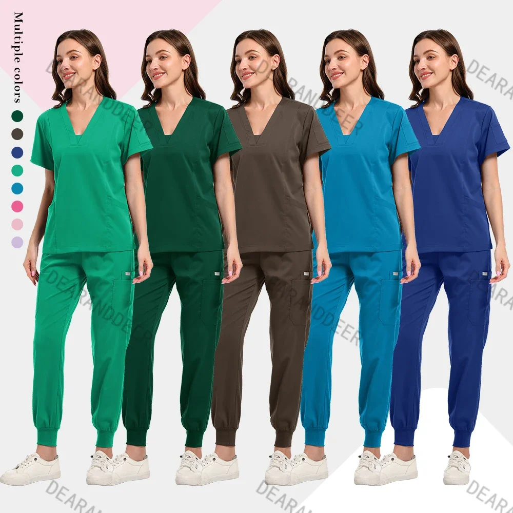 High-quality thick medical female matte set care accessories hospital surgical gown dental clinic beauty salon work uniform