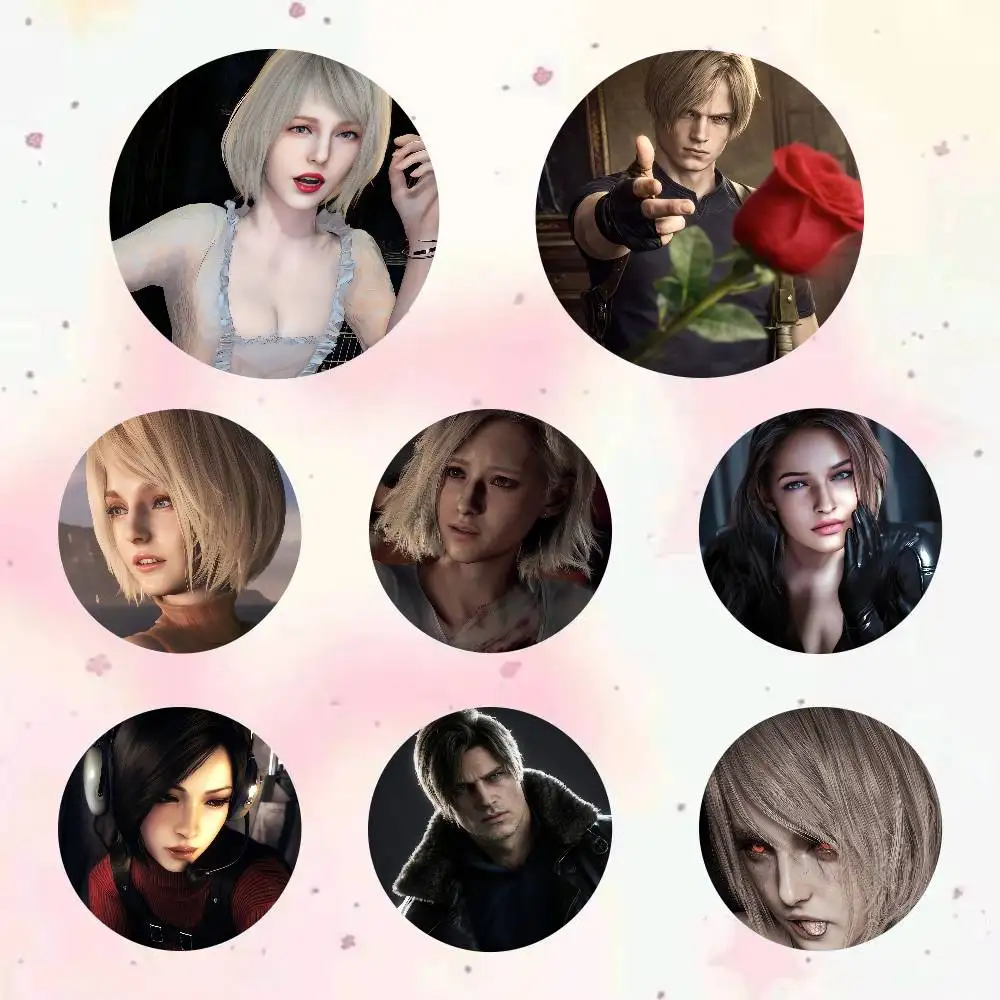 GAME Resident Evil Figure Icon Badge Handmade Tinplate Brooch For Backpack Clothes Chest Ornament Gifts
