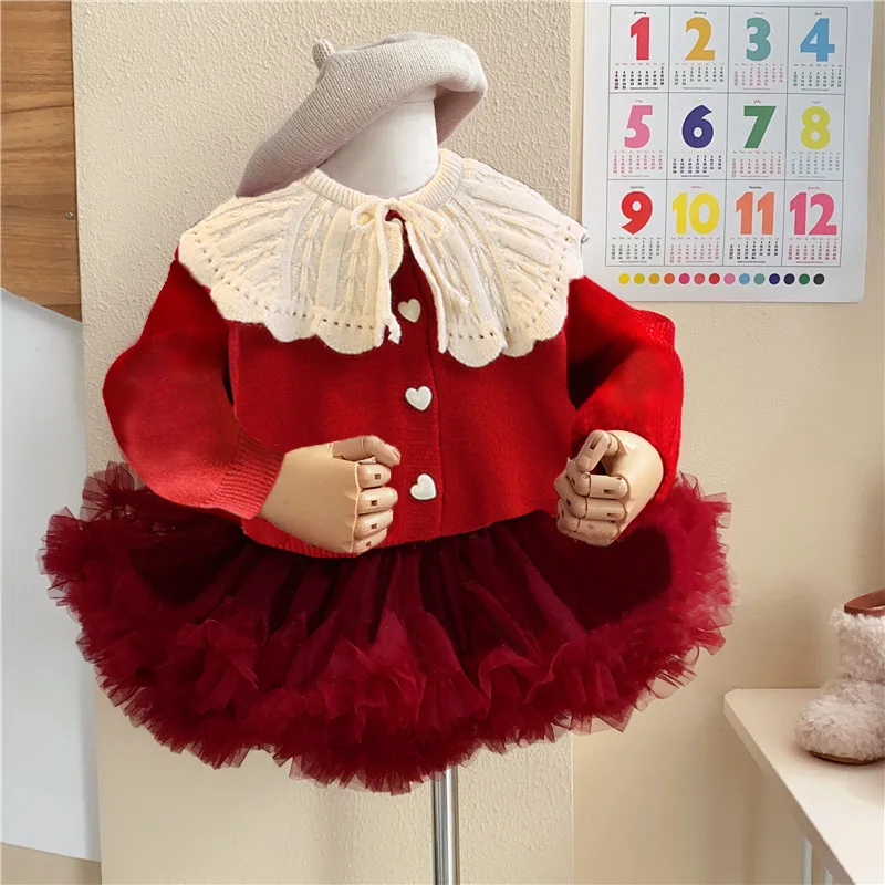 Children's Clothing Girl's Sweater2024Winter New Western Style Nordic Style Baby Child Base Sweater