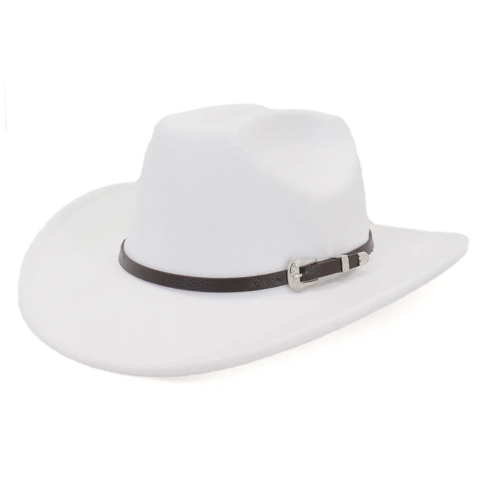 Neuer Vintage-Hut im Western-Stil für Herren, Cowboy-Hut mit Gürtel, Winter- und Herbstmodell, Hut mit aufrollbarem Schirm, Cowgirl-Jazz-Kirchenhut, Sombrero Hombre. – Detail 10