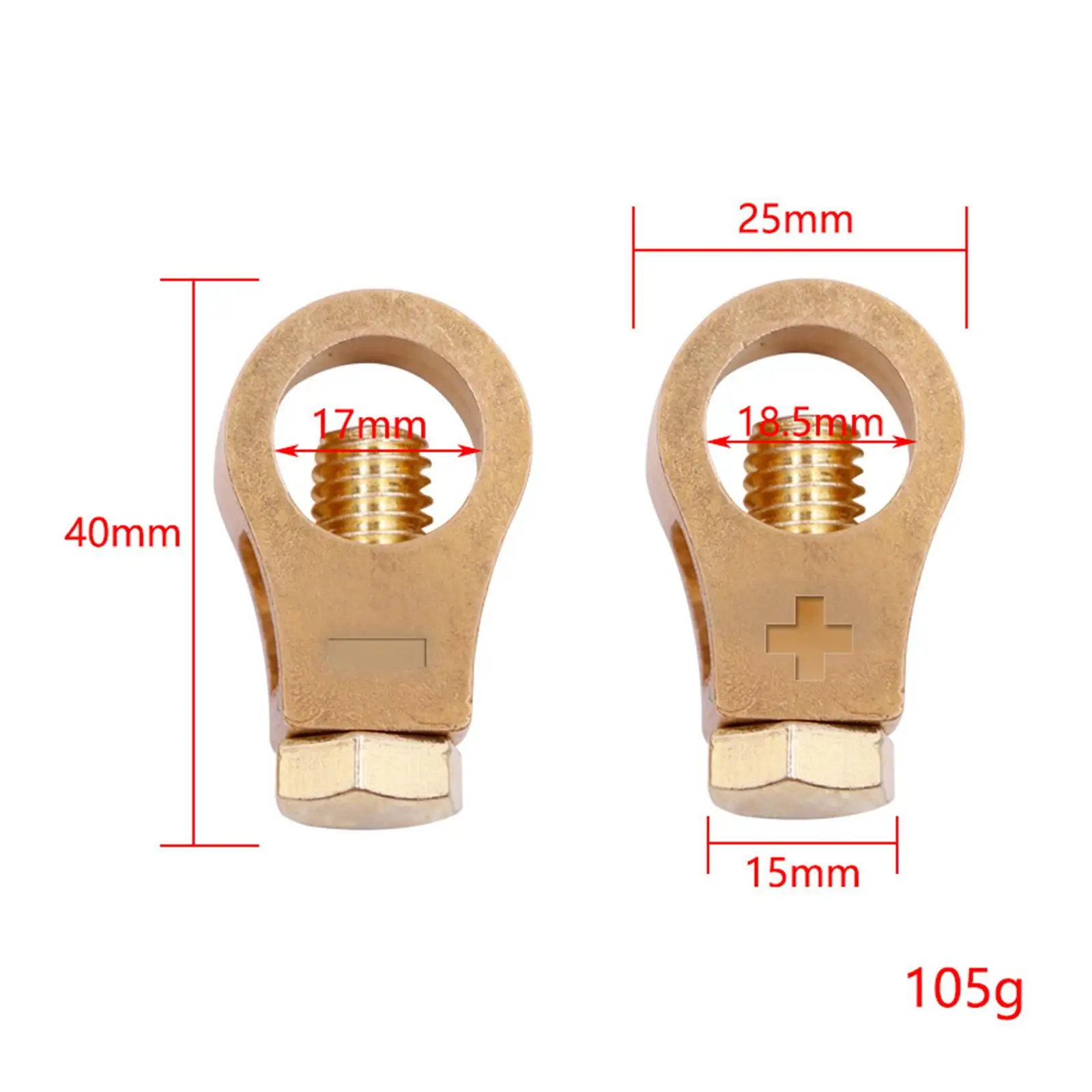 Copper Car Battery Terminal Clamp Connector Heavy Duty Automotive Electric Wire Connector for Marine RV Truck SUV