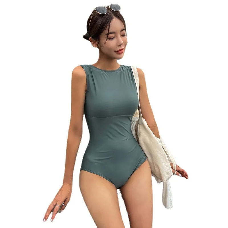 ใหม่ผู้หญิงบิกินี่ One- Piece ชุดว่ายน้ํา Bal Slimming Tummy ครอบคลุมเซ็กซี่ Hot Springs Pure สีชุดว่ายน้ําสบายๆ