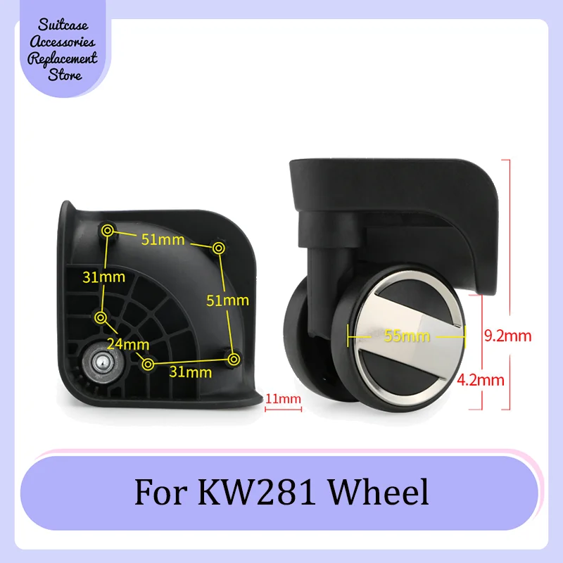 Suitable For KW281 Rotating Smooth Silent Shock Absorbing Wheel Accessories Wear-resistant Universal Wheel Replacement Suitcase