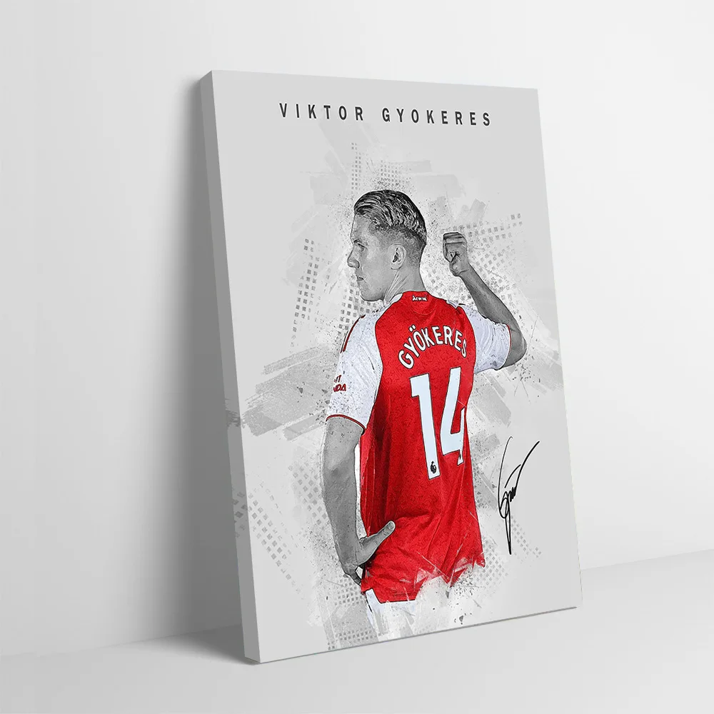 Viktor Gy??keres Soccer Portrait Printing Poster Custom Pictures Wall Art Canvas Painting Gift for Bathroom Decor Room Ornaments
