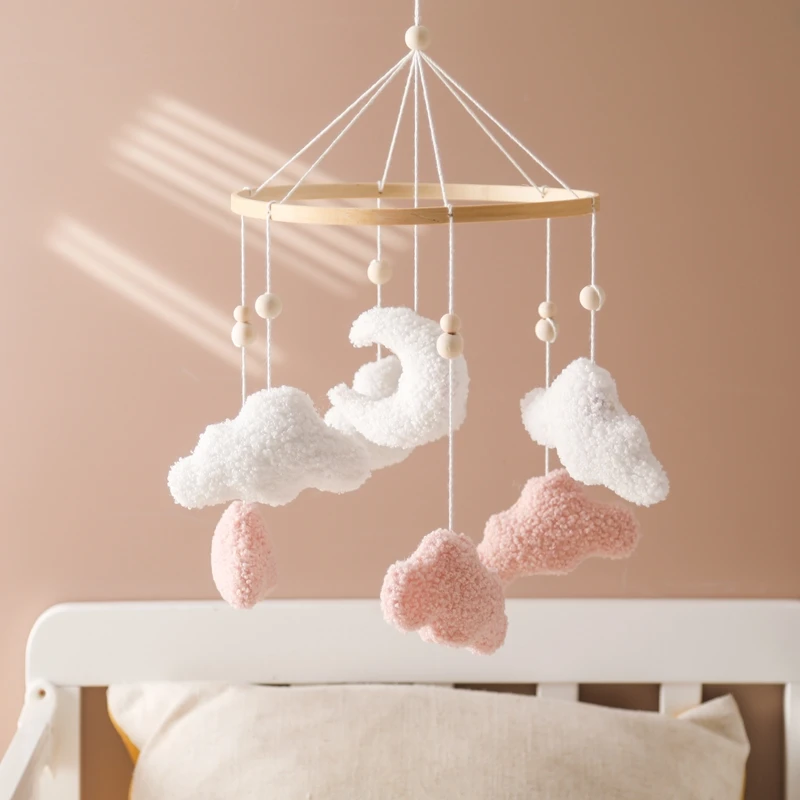 

Baby Rattle Toy Bed Bell Lambhair Mobile Hanging Toy 0-12 Months Newborn Crib Mobile Cartoon Cloud Pendant Toy Carousel For Cots