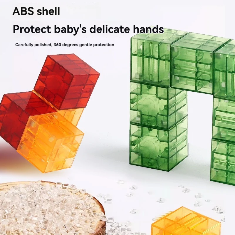 Nieuwe transparante magnetische blokken-bouw mijnmagneet Wereldset voor jongens meisjes, zintuiglijk constructiespeelgoed voor kerstcadeaus voor kinderen