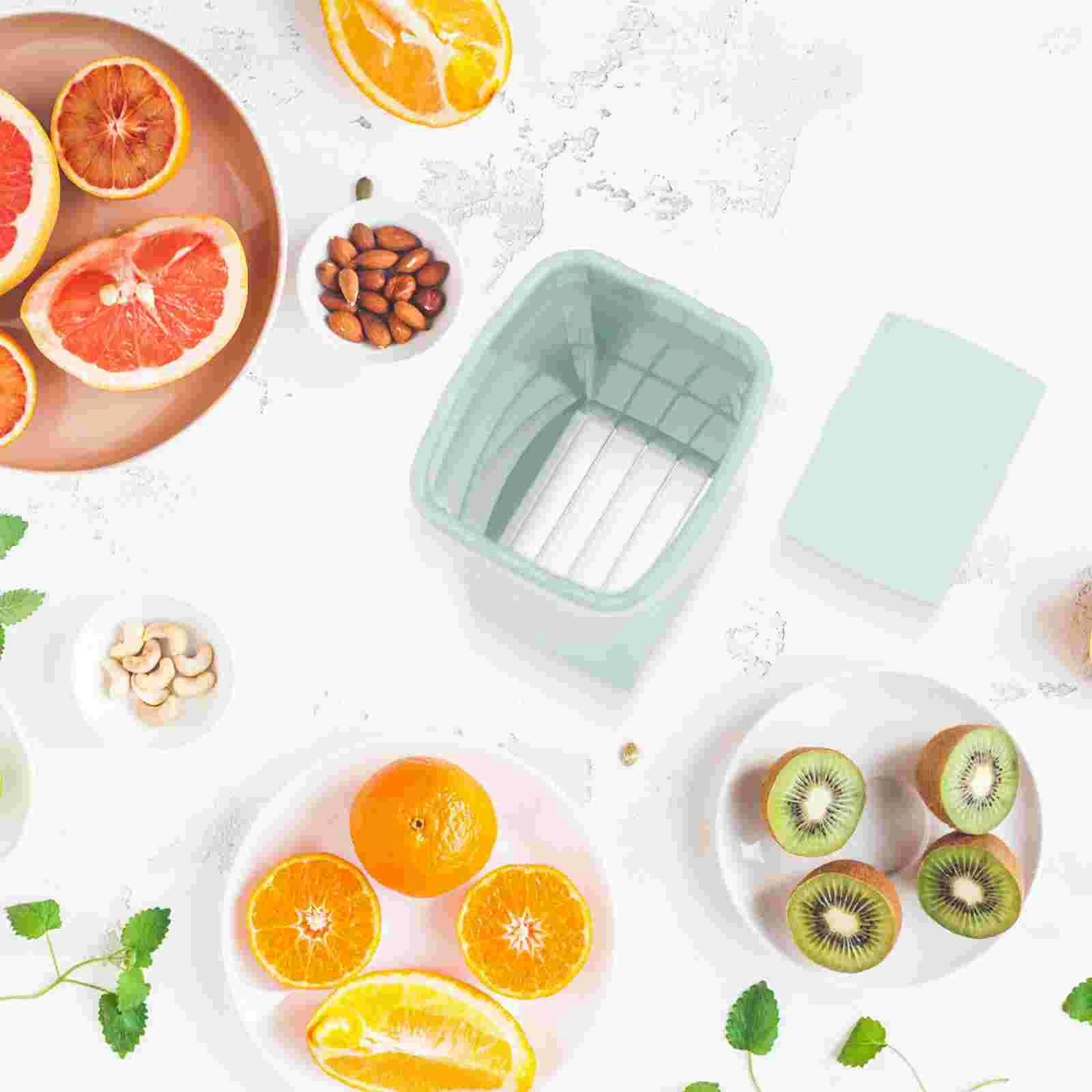 Alat pengiris buah Lemon, pemotong Lemon alat rumah Manual ketebalan sama semangka Stainless Steel kentang genggam 2 buah