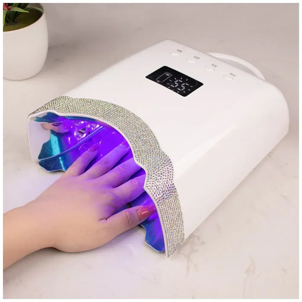 Rechargeable 78W UV Nail Lamp & Brushless Drill Mirrored Base Reflect Plate be auty Manicure Salon Accessories Art