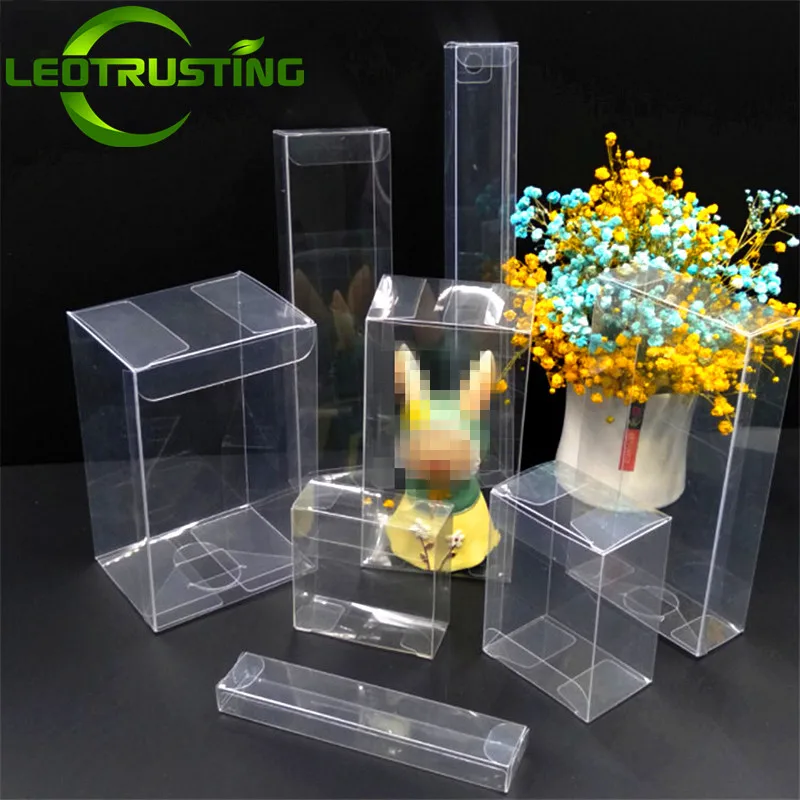 10 STKS Plastic Vierkante Doorzichtige PVC Verpakking Dozen Dikke Bruiloft Verjaardag Cup Chocolade Speelgoed Sieraden Bloem Opvouwbare Geschenken Doos