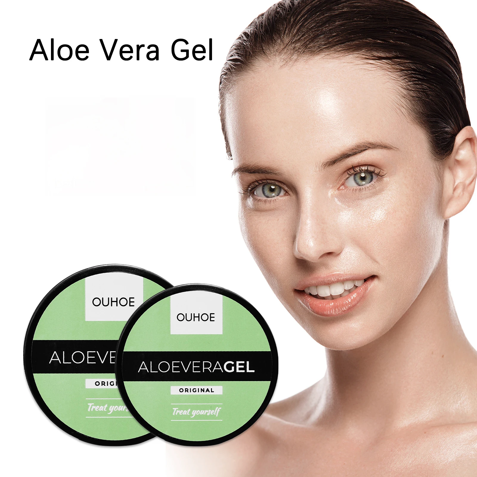 OUOHE Gel reparador post-sol de aloe vera hidrata y refresca profundamente la piel alivia el enrojecimiento pos-sol repara e hidrata