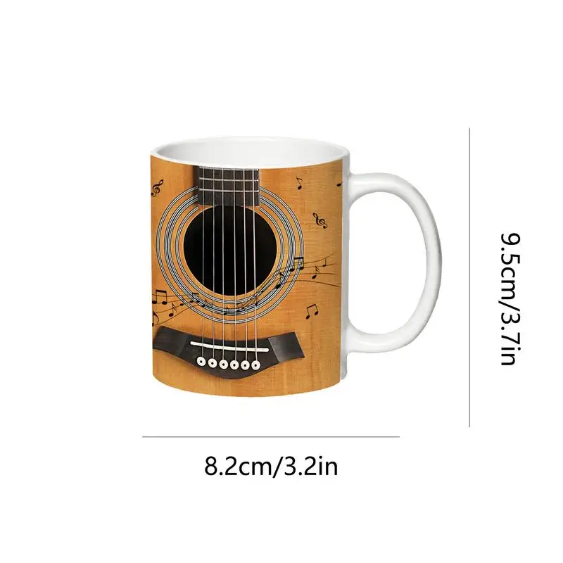 Taza de café con diseño de guitarra de cerámica, vaso de agua de instrumentos musicales, bajo, para mesa, 350ml