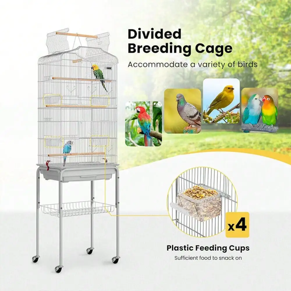 64in Open Top Bird Cage Large Medium Parrot Cockatiel Sun Parakeet Conure Cages