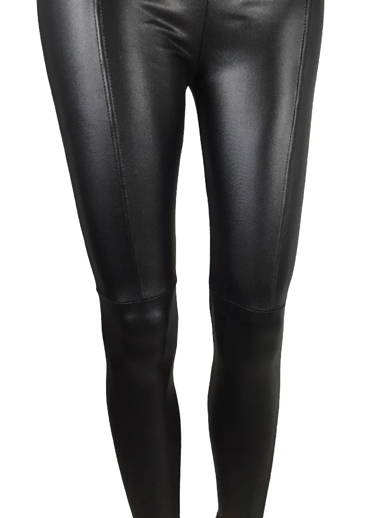 الجلود نظرة طماق المرقعة التخسيس السراويل الطويلة المرأة Faion Boting السراويل المواد الاصطناعية مجموعة الربيع