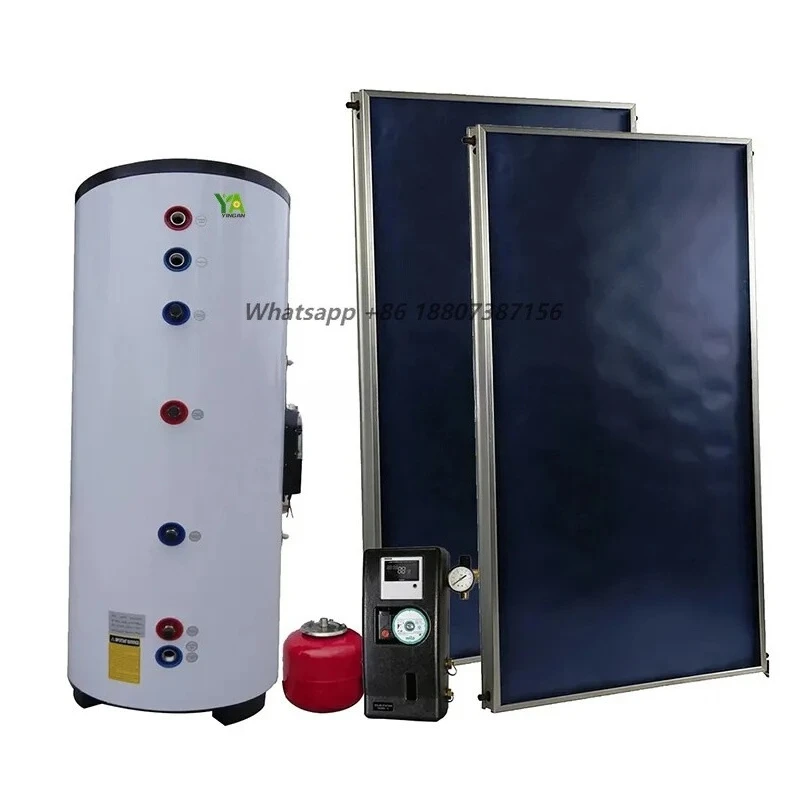 New China-Made 500-800 Litres Flat Panel Solar Water Heater Electric Pressurized Split System for Outdoor Hotel Garage
