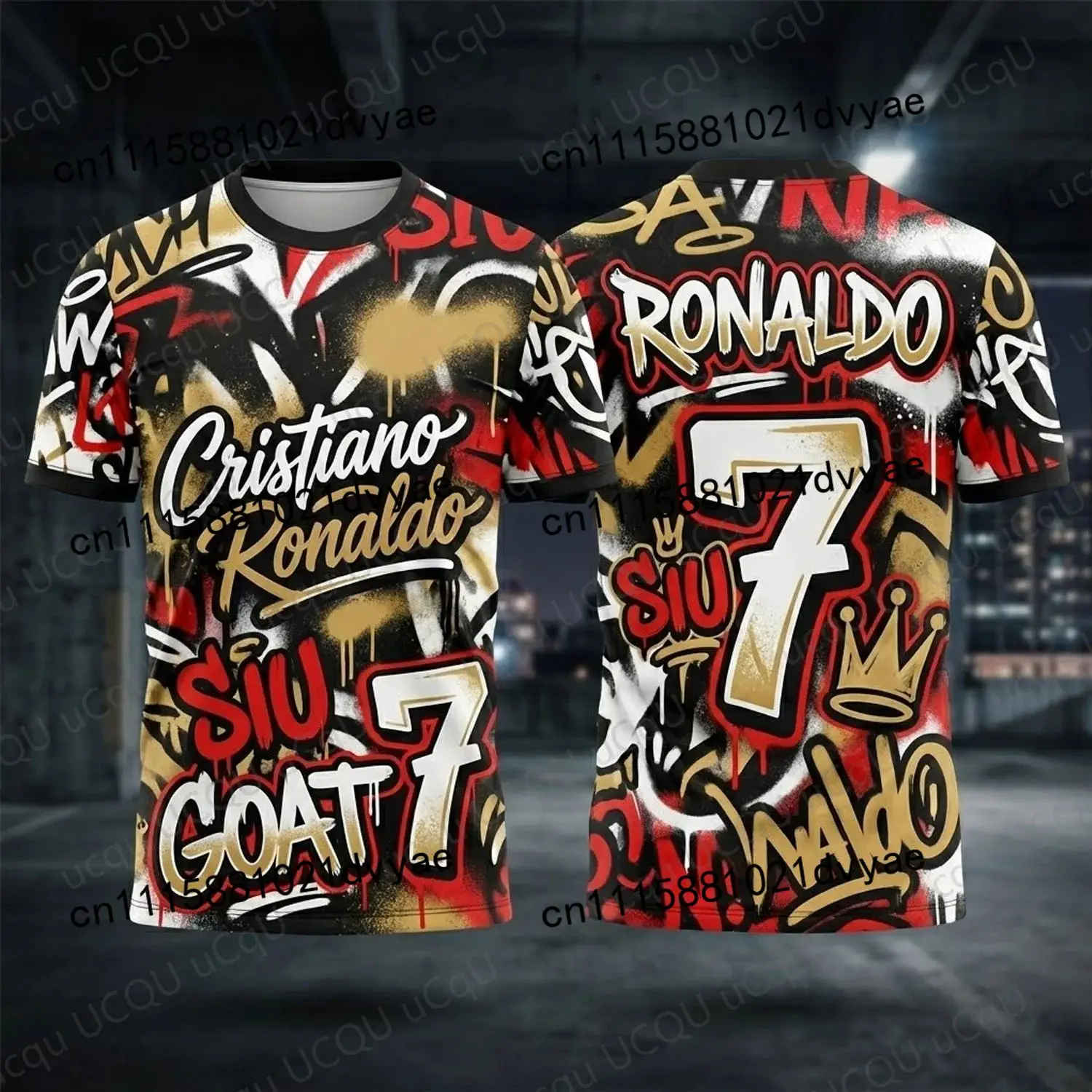 2026 Street Graffiti Football Jersey - Children and Adults' Universal Special Edition - Cristiano Ronaldo Summer T-shirt