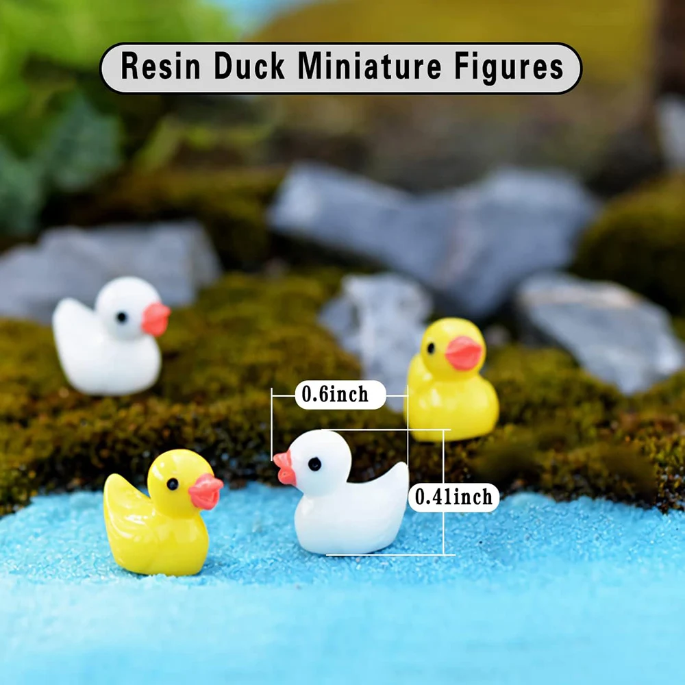 Ducks Fairy Garden Accessories Miniature Ducks Ornament for Fairy Garden Micro Landscape Desk Cake Decoration Potted Plant Decor