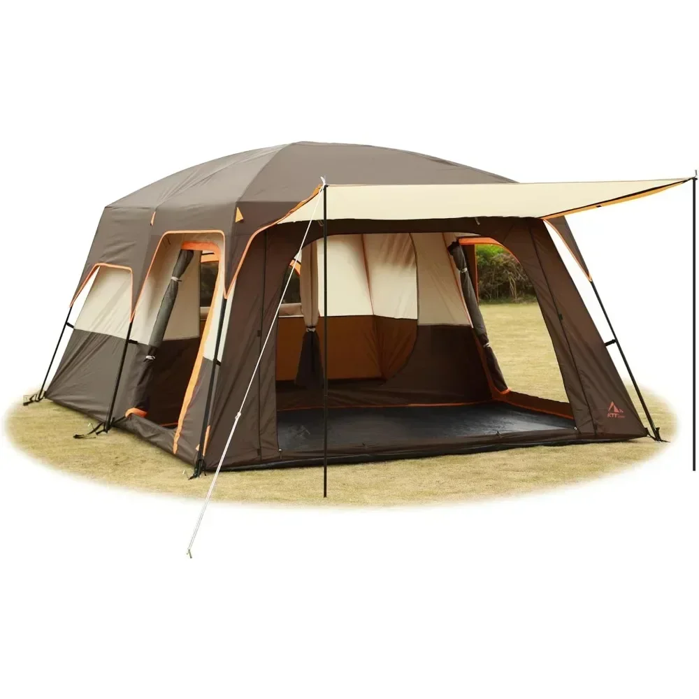 Hot salesExtra Large Tent 10-12-14 Person(Style-B),Family Cabin Tents,2 Rooms,3 Doors and 3 Windows with Mesh,Straight Wall,Wate