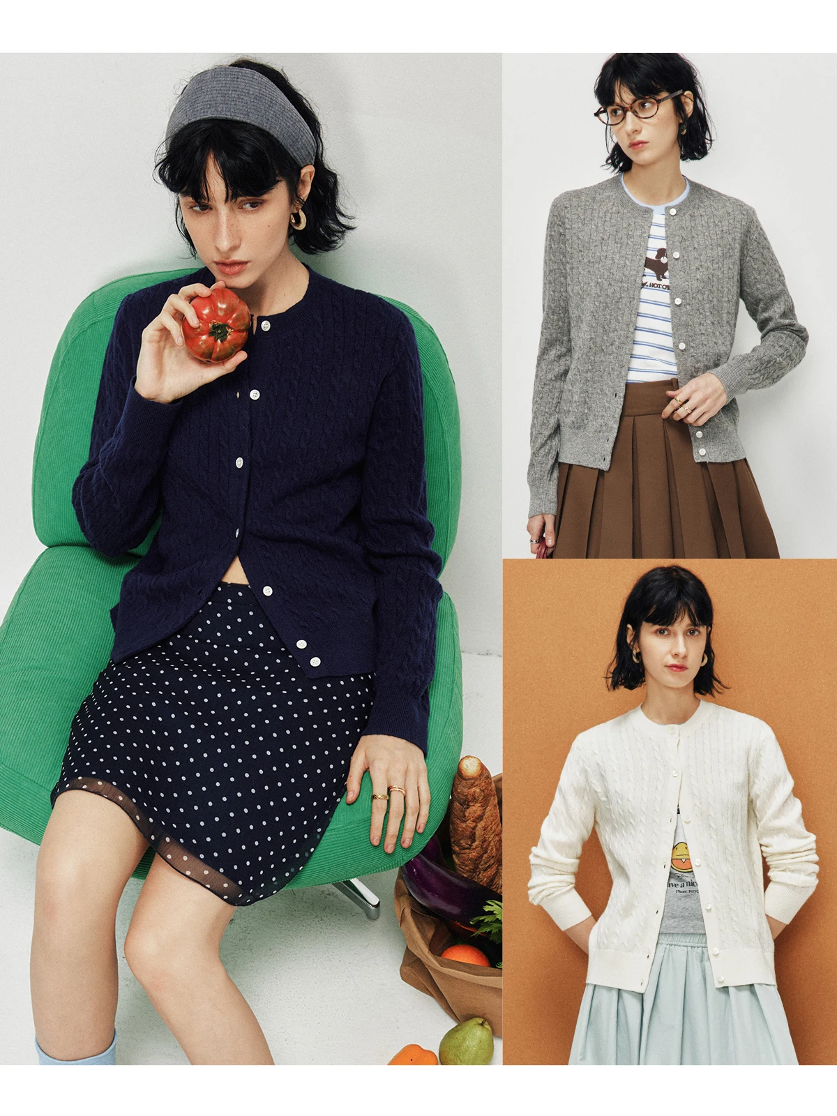 

Classic Versatile Women's Knitted Open Cardigan Long Sleeve round Neck 1OO Wool Soft Casual Style Citywalk Suitable Spring Au...