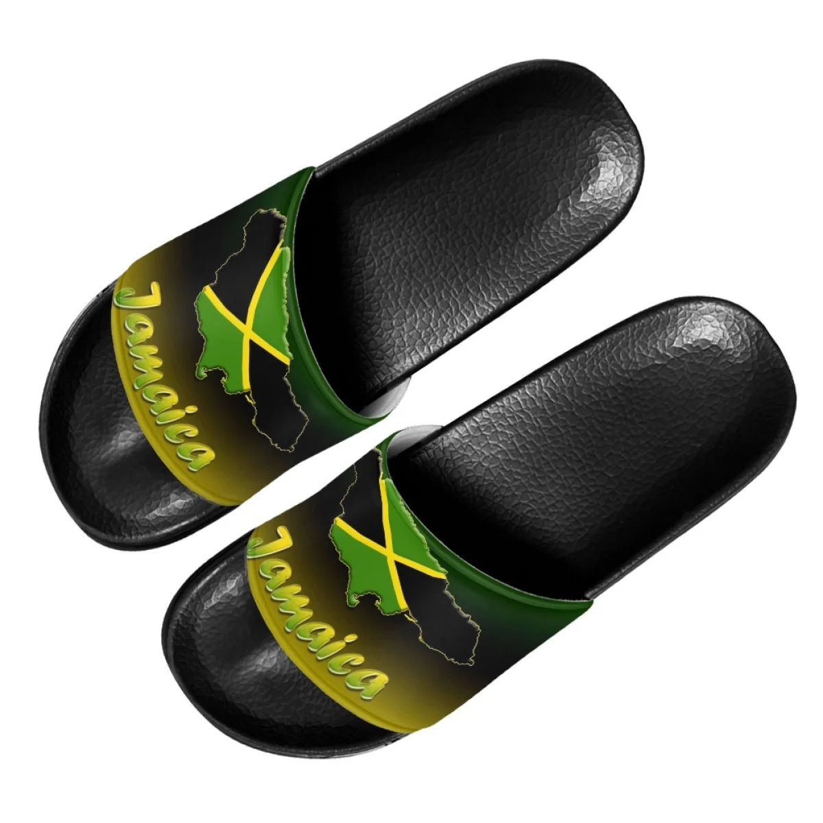 

Art Design Jamaica Flag Print Women's Slippers Summer EVA Lightweight Non-slip Slippers Couple Outdoor Beach Wading Flat Sandals