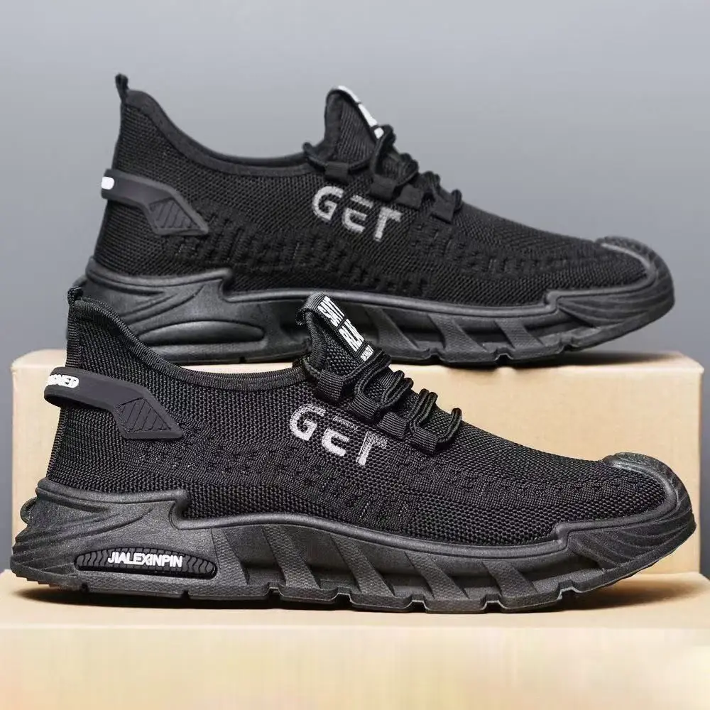

New Breathable Men's Casual Sneakers Wear-resisting Lace Up Running Shoes Soft-soled Anti-slip Outdoor Mesh Shoes for Men