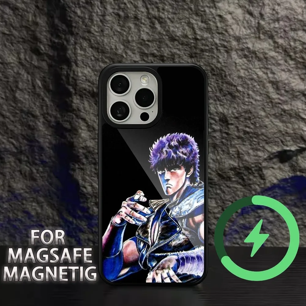 Anime hokuto no ken  Phone Case For iPhone 11 12 13 14 15 Plus Pro Max Charging  Magsafe Magnetic Wireless Cover