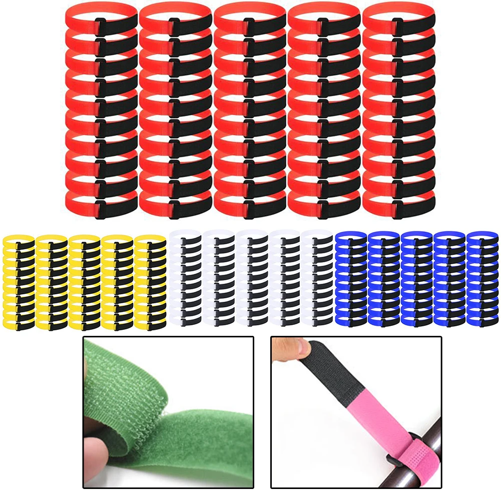 50pcs Football Net Straps Soccer Net Straps Adjustable Straps Wire Fence Ties 20*360mm Yellow/Black/Red/White/Blue Replacement