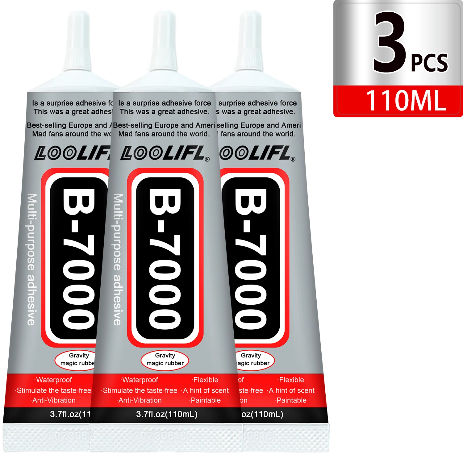 Loolifl B-7000 15/25/50/110ml Transparenter Handybildschirm-Reparaturkleber Universeller Glas- und Kunststoffkleber für DIY mit Präzisionsapplikator