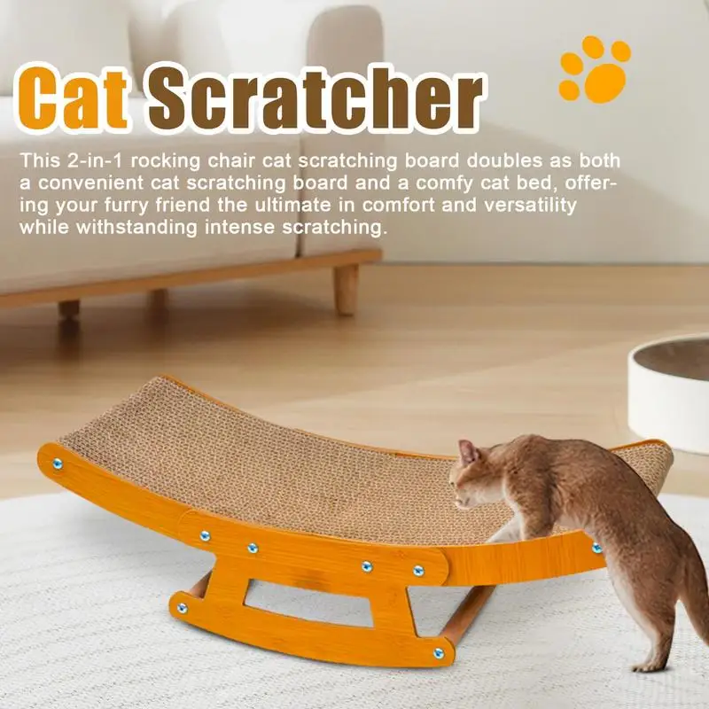 Cat Scratching Board Pet Lounger Curved Recycle Cat Scratching Board Exercise Muscles Protect Furniture Entertain Indoor Cats