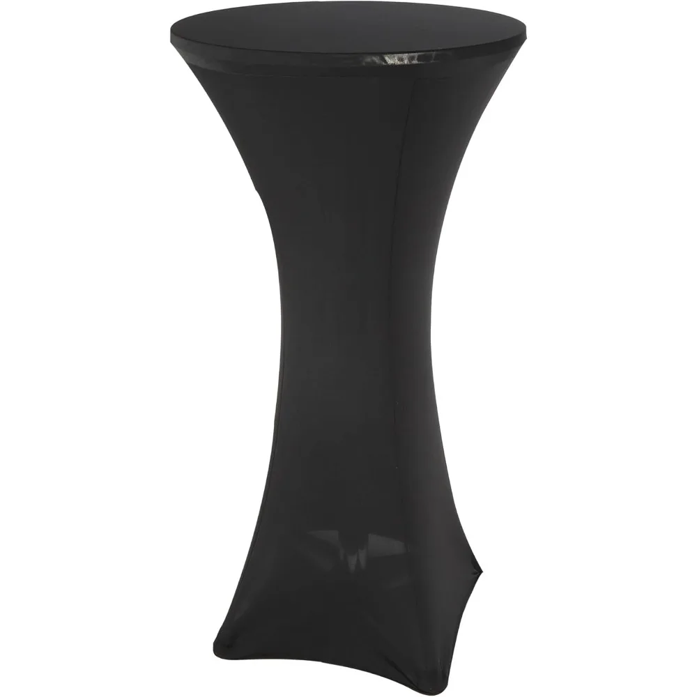 

Folding Round Cocktail Table Adjustable Height 30 45 inch Flip Up Top Pub Table for Party Restaurant Black Cover