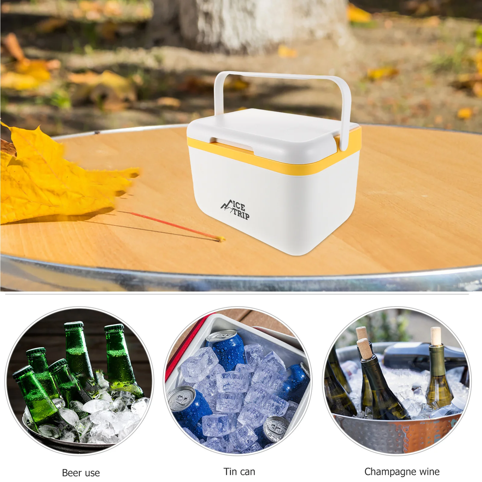 Caixa térmica isolada para acampamento ao ar livre, recipiente térmico portátil para alimentos, durável, à prova d'água, à prova de choque para piqueniques, churrasco, pesca