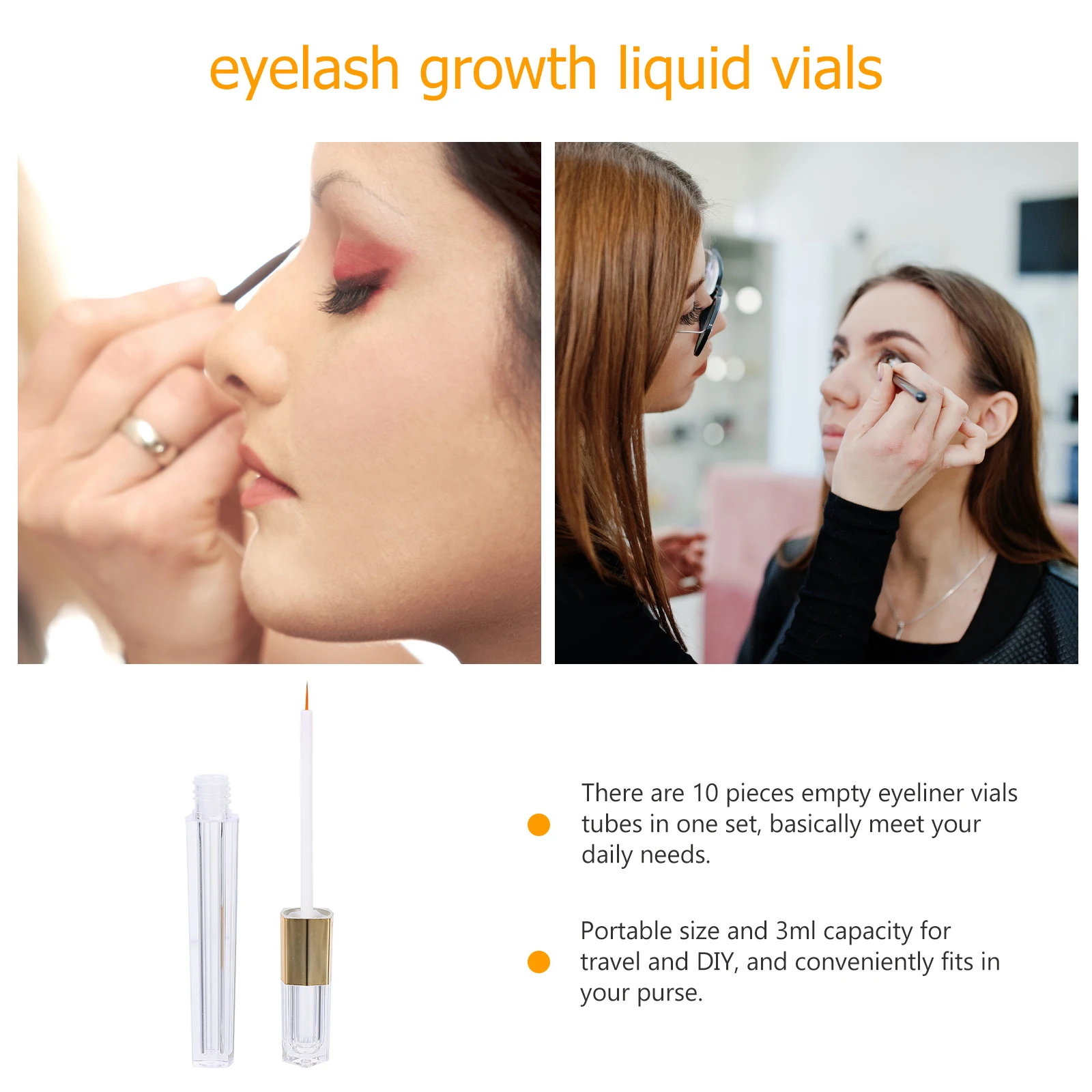 5 Pcs Eyelash Growth Liquid Vials Empty Mascara Tubes Refillable Durable Environmental Friendly Suitable Any Occasion