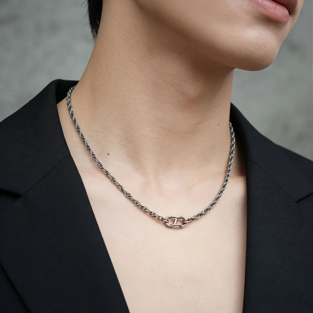 Fashion 2.5mm Pure Titanium Twisted Chain Necklace for Men Women NO Rust Anti-Allergic Skin Friendly Necklaces for Your Pendant