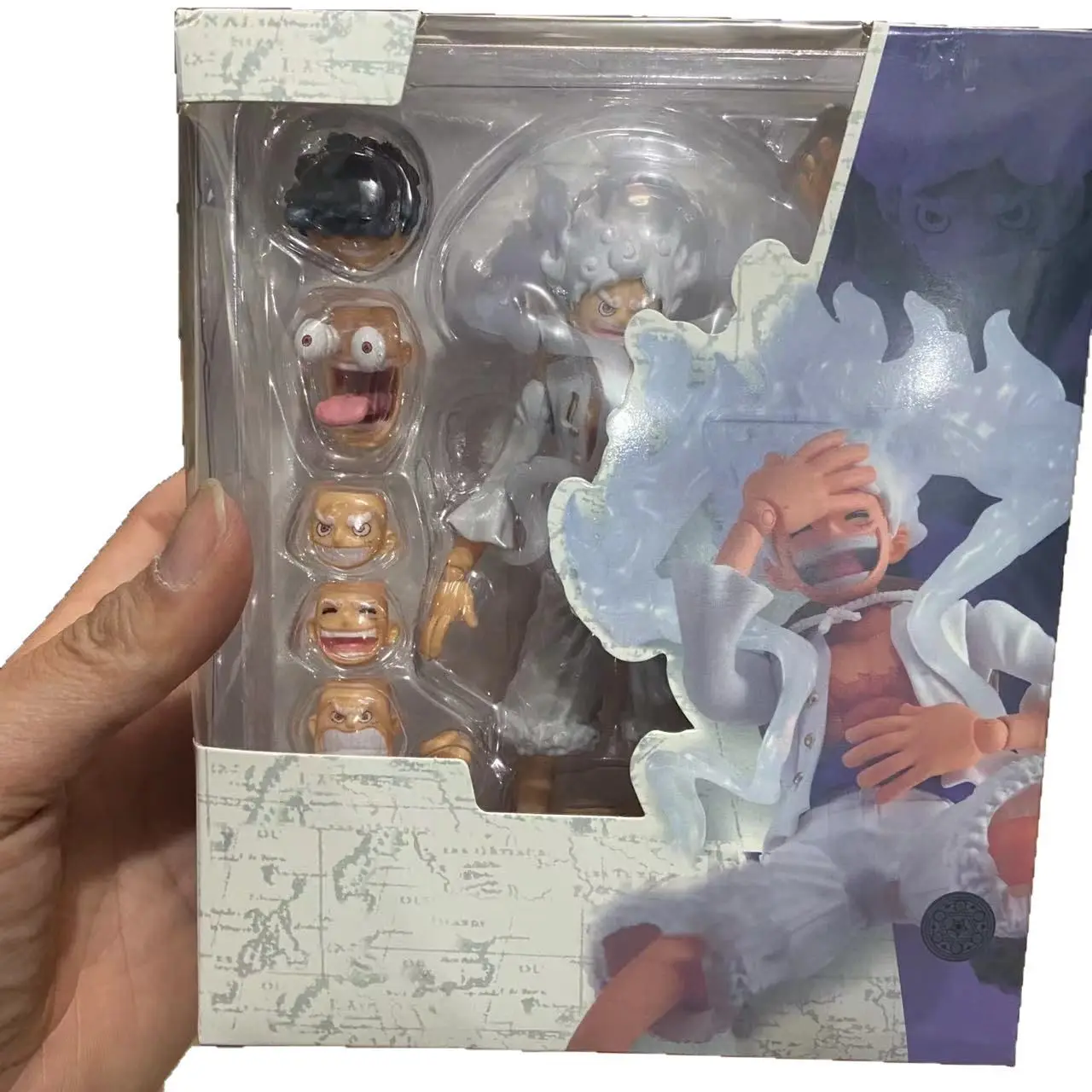 One Piece Monkey D Luffy Gear 5 Sun God Nika Super Movable Action Figure With Interchangeable Faces Multiple Accessories Anime - view 5