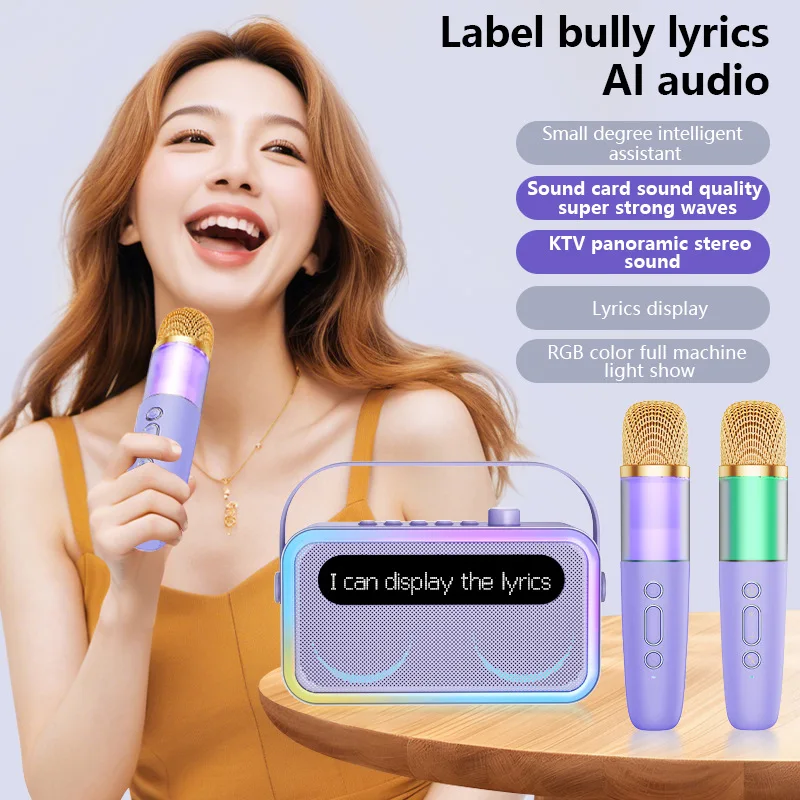 جديد 16 واط عالي الطاقة U8 خارجي محمول كاريوكي سماعة لاسلكية تعمل بالبلوتوث المتكلم كلمات ذكية عرض KTV