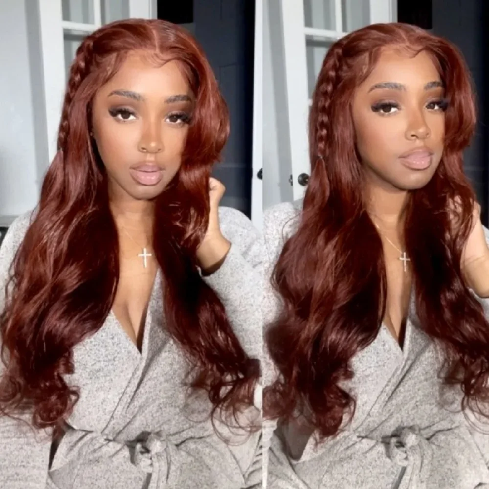 Reddish Brown Body Wave Lace Front Wigs 13x6 HD Lace Frontal Wigs Brazilian Human Hair Wigs Body Wave Frontal Wigs For Women