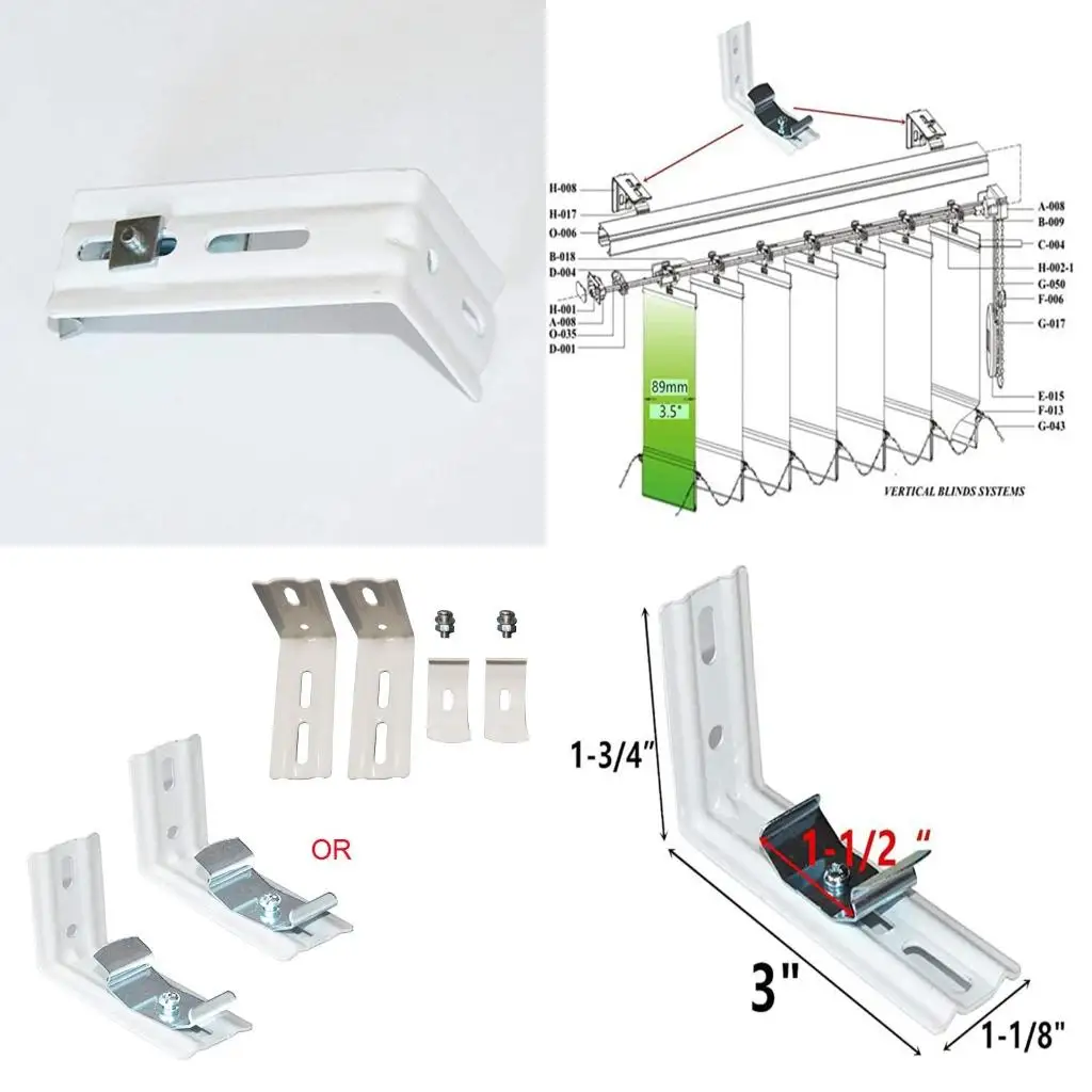 2 Pcs Practical and Durable Vertical Blind Bracket Clips Simple Easy to Use and Remove Simple and Elegance to Home