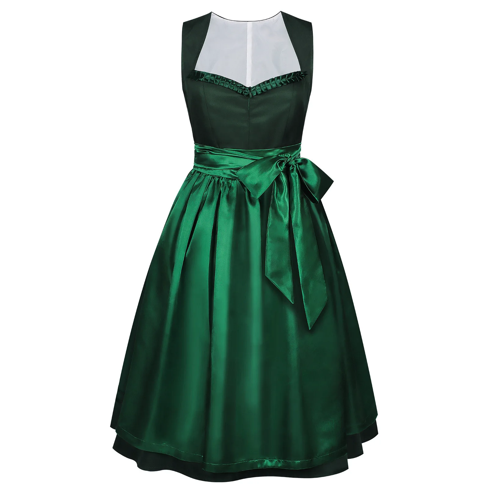 Deutsches Oktoberfest Dirndl-Kostüm für Damen, elegantes Spitzen-Blumen-Bayerisches Traditionelles Kleid, Vintage-Dienstmädchen-Festival-Cosplay-Fantasie-Anzug – Detail 15