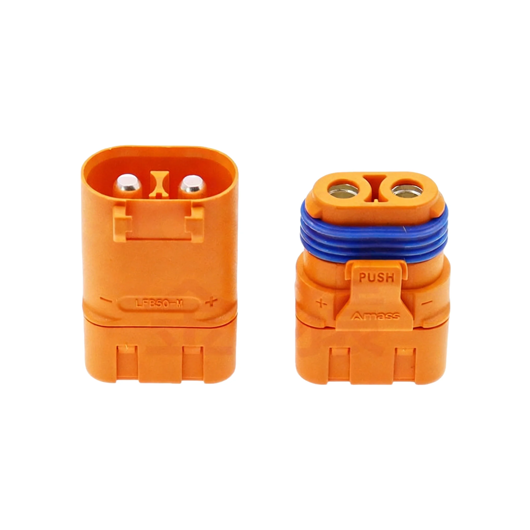 Amass Original LFB50-F/M Waterproof Connector Silver Plated Copper Crimp Battery DC Plug