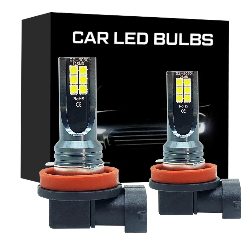 2Pcs 9005 9006 LED Headlight H11 H8 H9 H10 H1 H3 Car Fog Light Bulbs DRL H4 H7 Auto Driving Running Lamps 6000K 8000LM 80W 12V