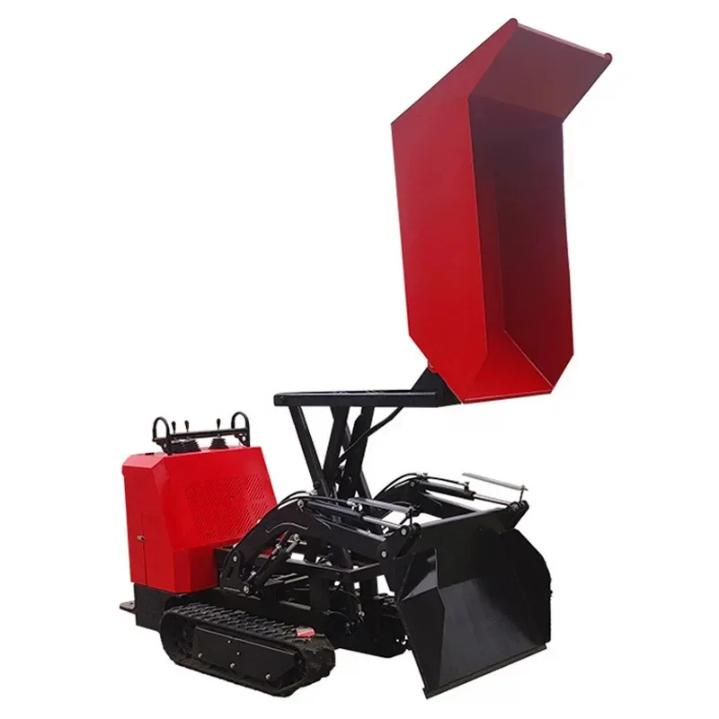 Mini Tracked Dump Truck Automatic Lift Tilt Dump Truck Custom Clutch Housing 1000L 500L Tracked Loading Capacity