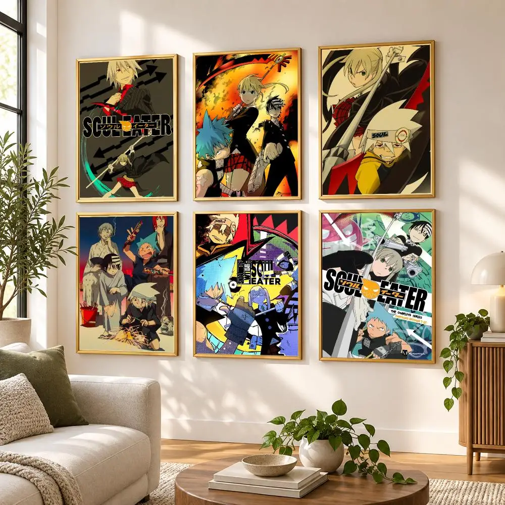 S-Soul E-Eater Anime Good Poster HD Art Sticky Wall Waterproof Home Living Room Bedroom Bar Aesthetic Decoration