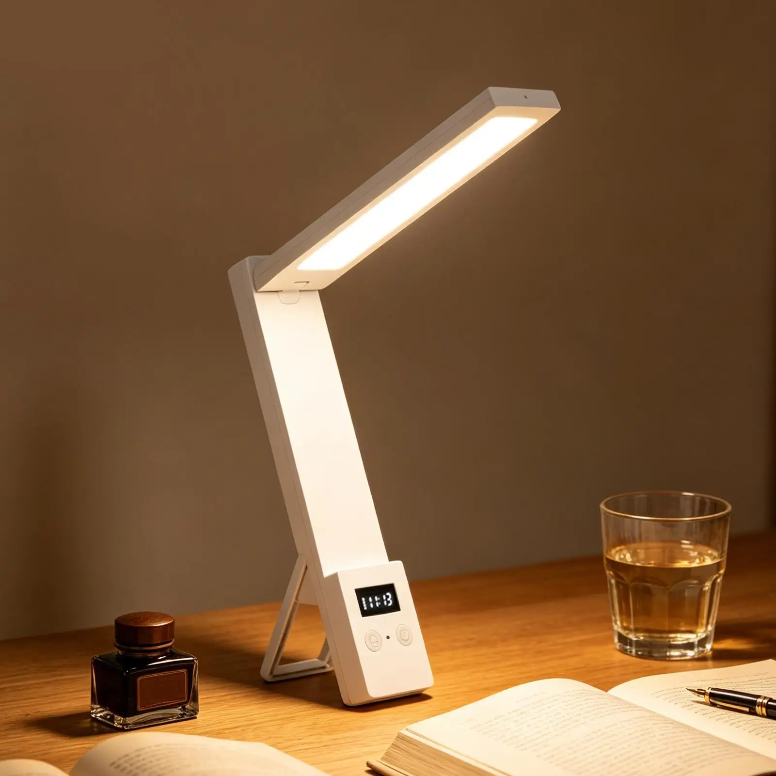 磁気ランプリモコン充電式テーブル読書照明-3-明るさ調光可能な磁気デスクランプ学習テーブル用