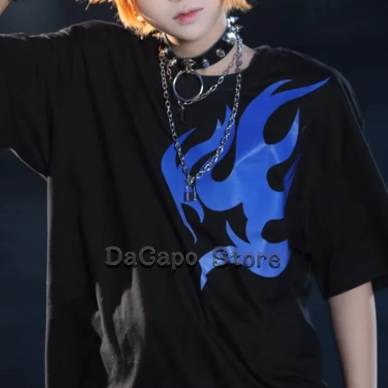 2025 22 Project Sekai Shinonome Akito Costume Wig Blue T-skirts Akt Anime Cosplay Party Halloween PJSK Fans Call Unifor