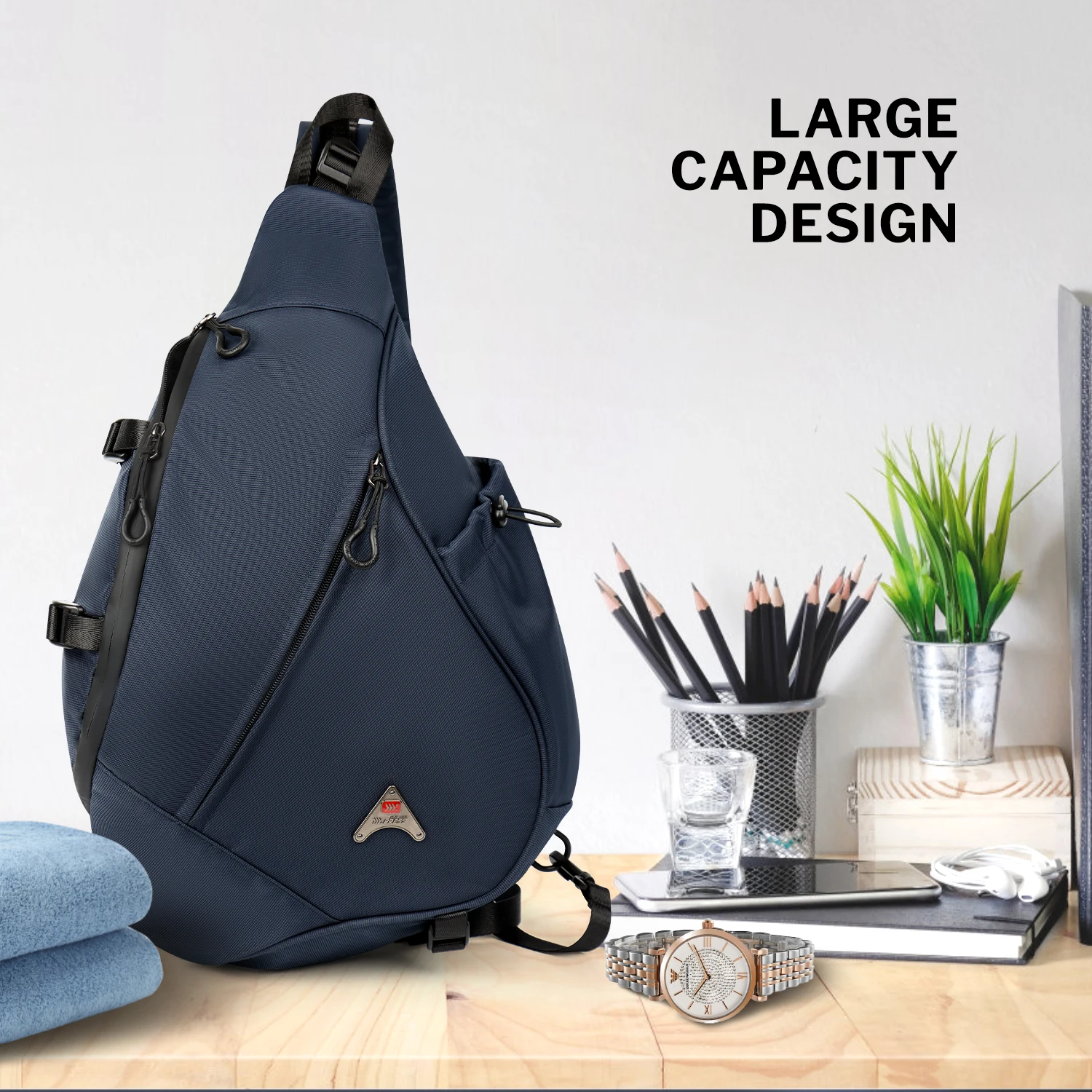 Large Capacity Shoulder Backpack Men Sling Bag Crossbody Unisex Outdoor Sports Travel Shoulder Bag