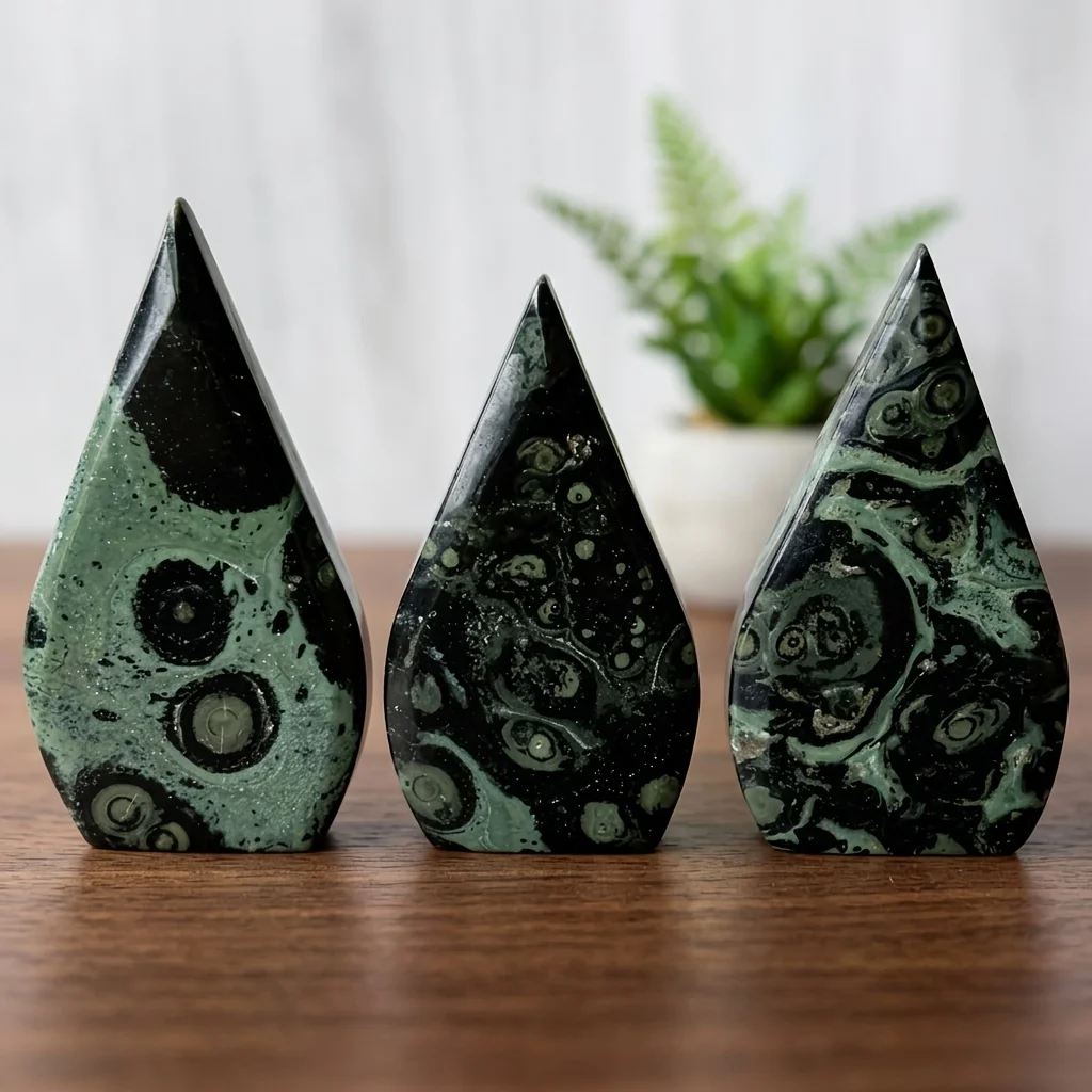 1pc Malachite Eye Waterdrop Stone Random, Crystal Stone Ornaments for Decoration, Perfect for Home Decor, Holiday Decorations