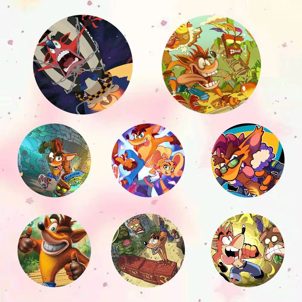Game Crash Bandicoot Anime Manga Pins Cartoon Badge Backpack Clothes Collar Lapel Pin Jewelry Accessories